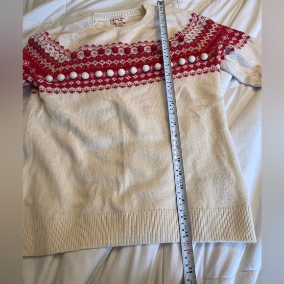 Brooks Brothers Merino Wool Christmas Sweater Cream and Red Size M . Holiday - Picture 9 of 10